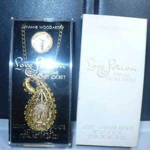 Vintage perfume pendant sachet locket necklace Love Potion Viviane Woodard